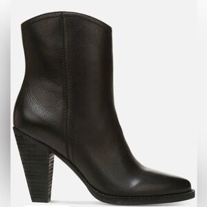 NEW !!!Zodiac Darrah Black Leather Western Pointed Toe Cone Heel Bootie Size 9